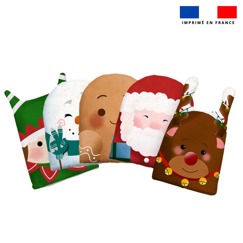 Kit mini-gants nettoyants motif Noël