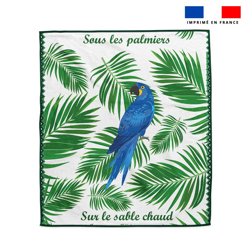 Bandeau éponge en tissu Bio Blue Bird, Handmade in France