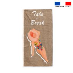 Coupon pour serviette de plage motif take a break