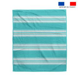 Coupon pour serviette de plage vert d'eau motif fouta symétrique