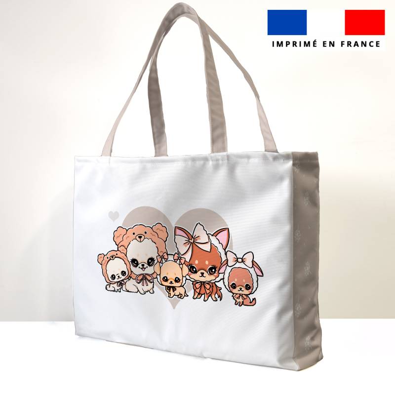 Kit couture sac cabas motif chien adorable - Création Jolifox