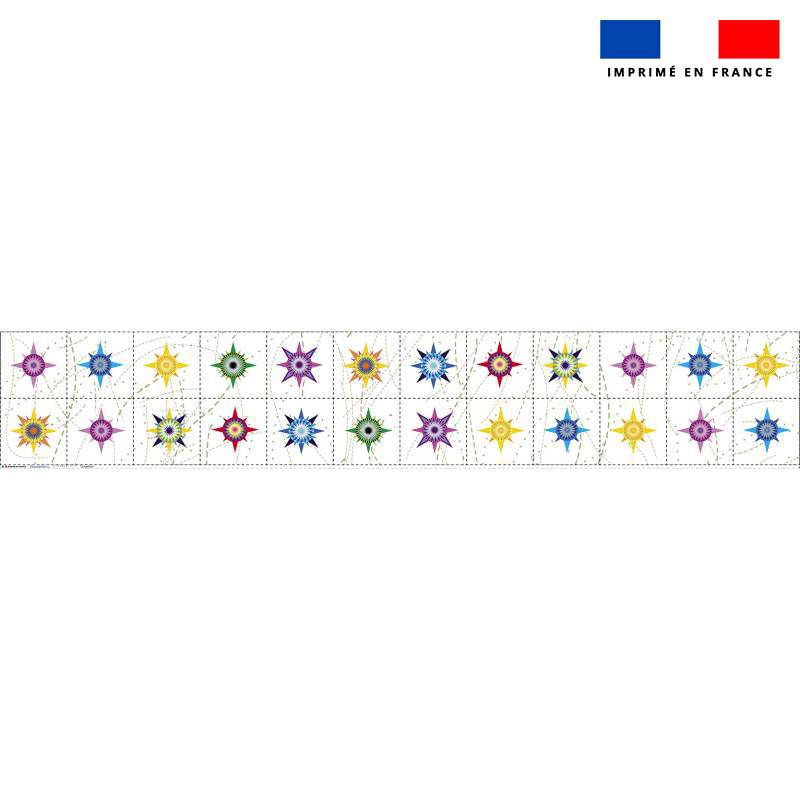 Coupon lingettes lavables motif étoile fond blanc - Création Lita Blanc