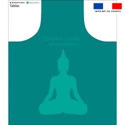 Patron imprimé pour tablier motif bleu canard méditation - Création Anne