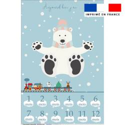 Coupon pour couverture mensuelle bébé motif ours polaire rose et bleu