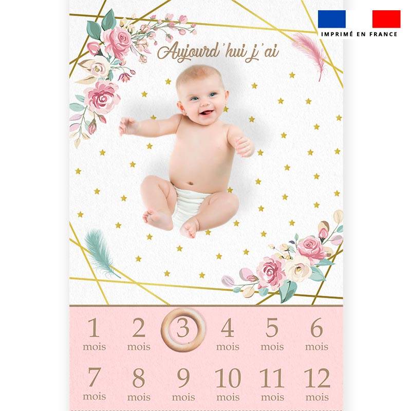 Coupon pour couverture mensuelle bébé motif fleuri