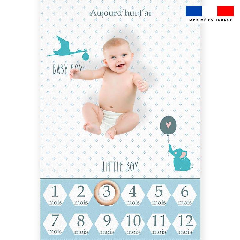 Coupon pour couverture mensuelle bébé motif baby bleu