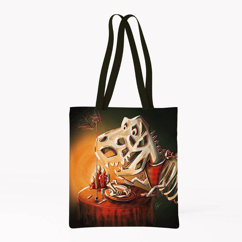 Coupon pour tote-bag motif squelette T-rex - Création Stillistic