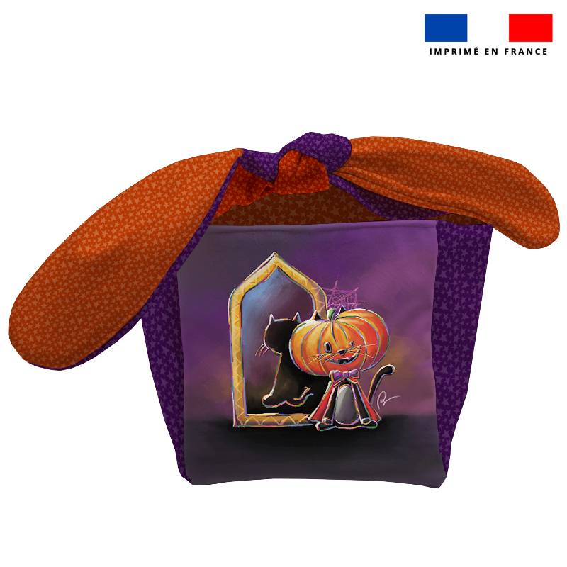 Kit sac à bonbons motif chat citrouille - Création Stillistic