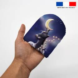 Kit mini-gants nettoyants motif chat lune - Création Stillistic