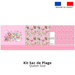 Kit couture sac cabas motif fête foraine rose - Création Jolifox