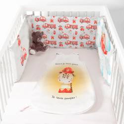 Coupon pour tour de lit motif animaux pompiers