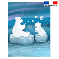 Coupon couverture imprimé ours polaires - Création Nidillus