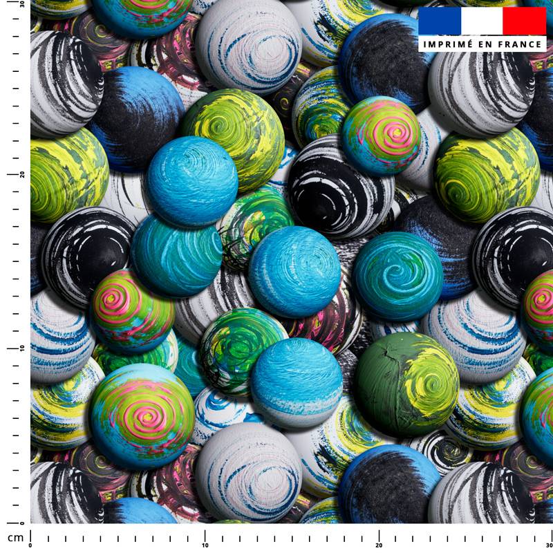 Boules de peinture Anouk - Fond multicolore - Création Pierre-Alexandre PAUGAM