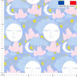Nuit pleine d'étoiles - Fond bleu - Création Jasmine Blooms Designs