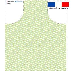 Patron imprimé pour tablier motif floral vert clair - Création Nathalie Gravey