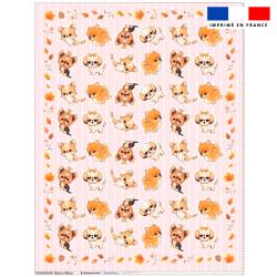 Coupon couverture imprimé chiens d'automne - Création Jolifox