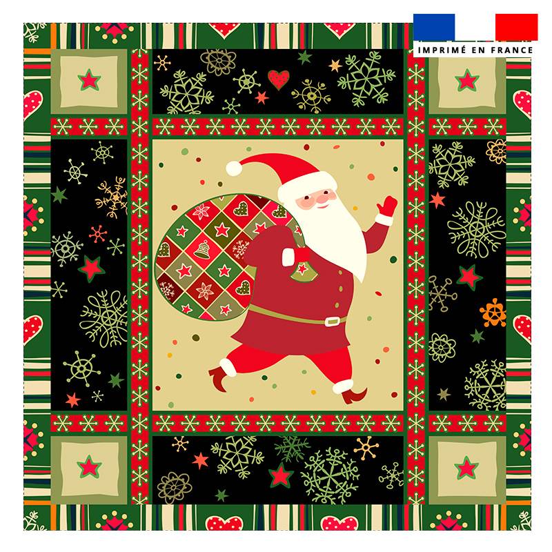 Coupon 45x45 cm motif mosaïque Père Noël