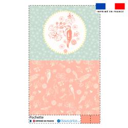 Kit pochette motif oiseau rose - Création Lili Bambou Design