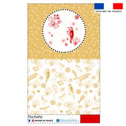 Kit pochette motif oiseau rouge - Création Lili Bambou Design