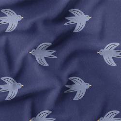 Oiseau de nuit - Fond bleu - Création Pauline Recht