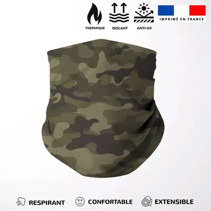 Cache-cou thermique imprimé camouflage - 22x50 cm