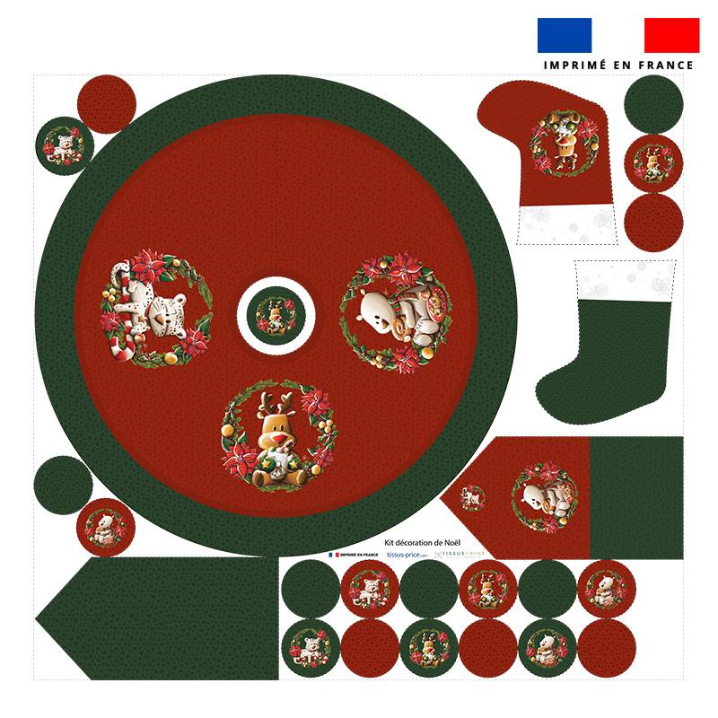 Kit décoration de Noel motif couronne de Noël - Création Stillistic