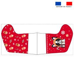 Kit chaussette de noel motif chien bouledogue + Fausse fourrure - Création Jolifox