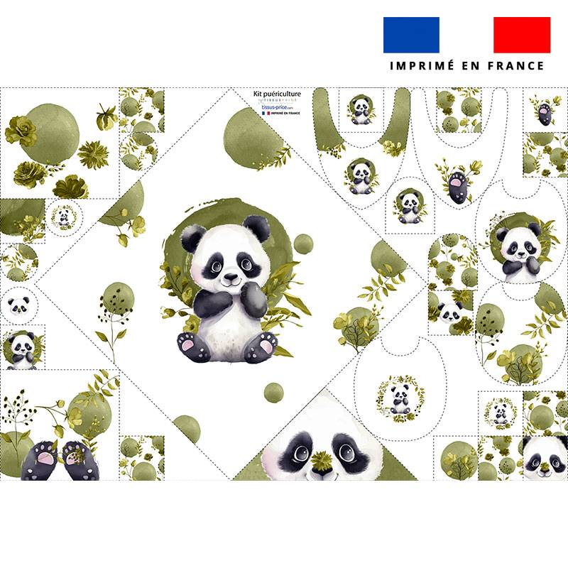 Coupon éponge kit puériculture panda aquarelle