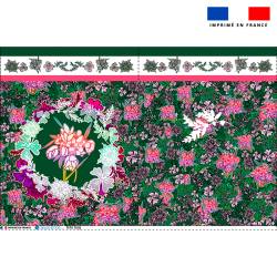 Coupon pour tote-bag vert foncé motif bohème - Création Lili Bambou Design