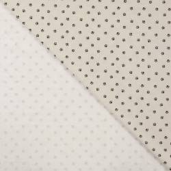 Jersey coton grège imprimé traces de pattes