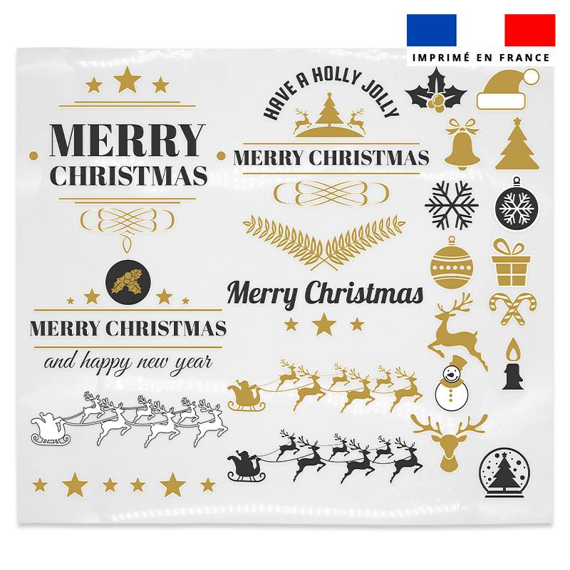 Planche DTF de transfert textile motif Merry Christmas
