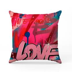Coupon 45x45 cm motif love pink - Création Alex Z