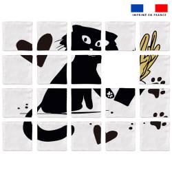 Patron imprimé pour jeu de puzzle 2 en 1 motif chat