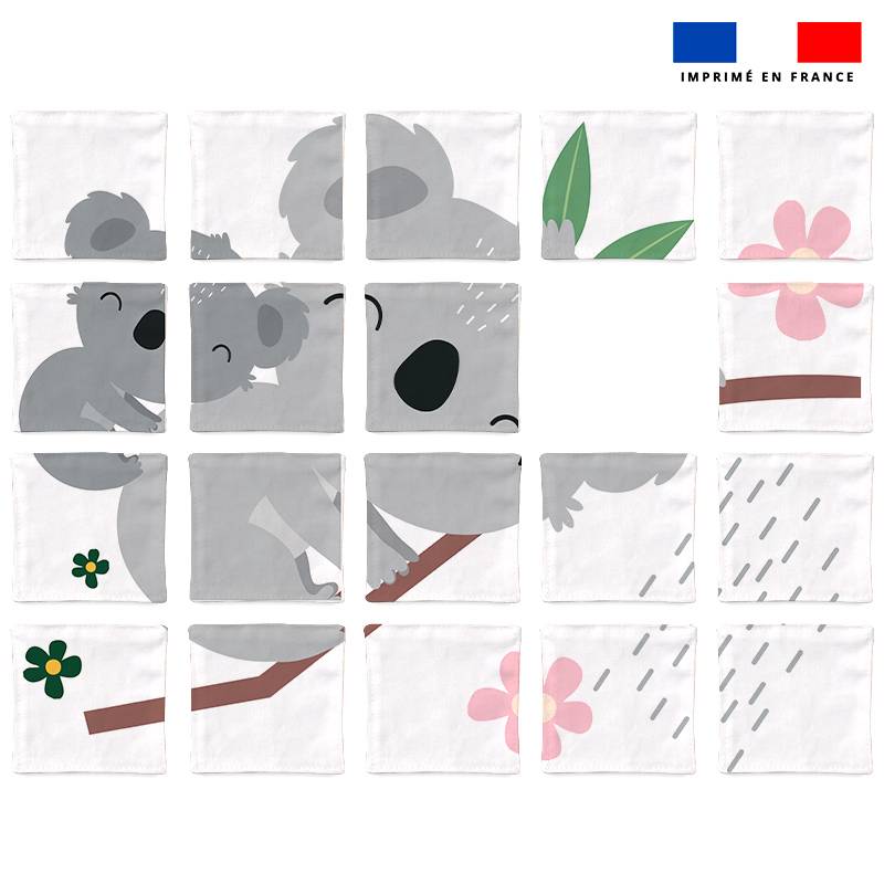 Patron imprimé pour jeu de puzzle 2 en 1 motif animaux de la jungle