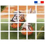 Patron imprimé pour jeu de puzzle 2 en 1 motif lapin citrouille - Création Stillistic