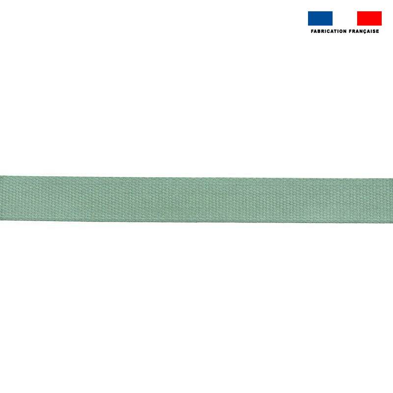 Sangle polyester aspect coton 30mm vert céladon