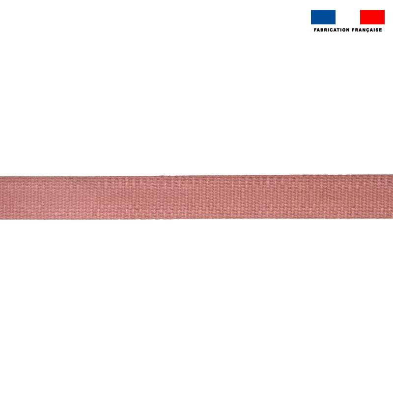 Sangle polyester aspect coton 30mm vieux rose