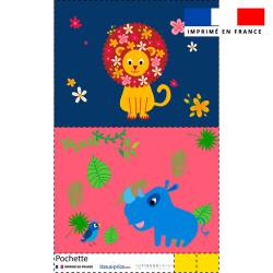 Kit pochette motif animaux jungle color