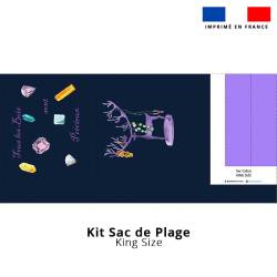 Kit couture sac cabas motif bois précieux violet - Création Cat&Colours