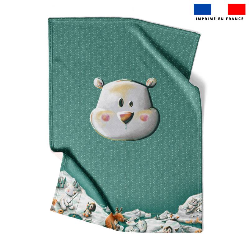 Coupon couverture imprimé animaux du froid ours - Création Stillistic