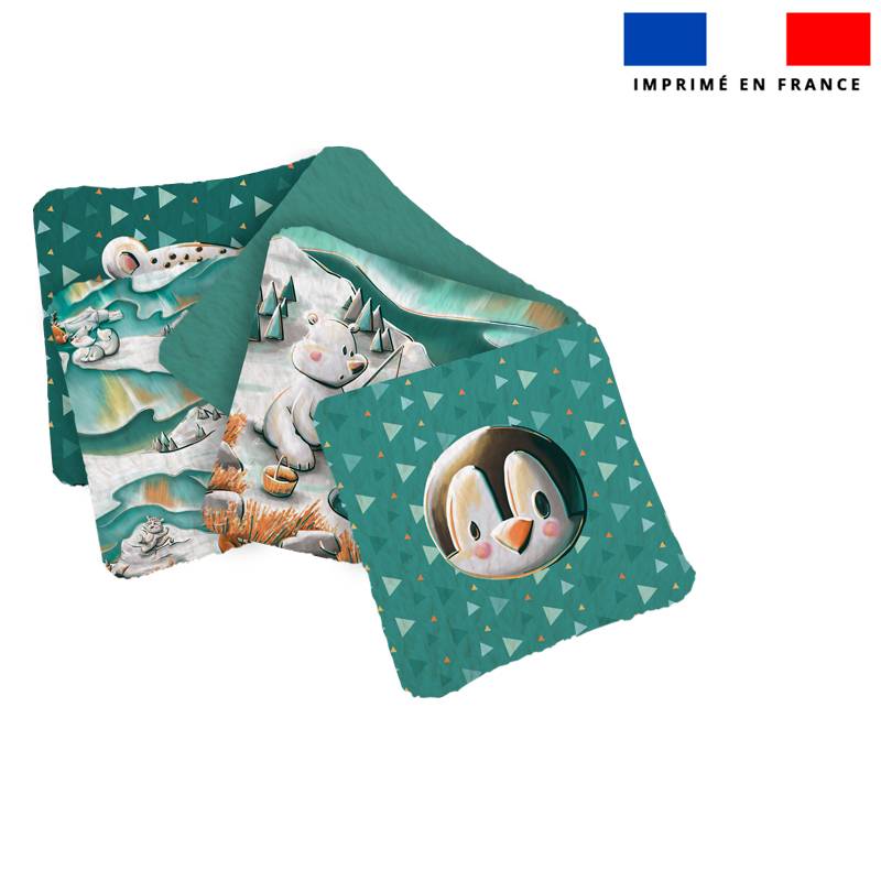 Coupon lingettes lavables motif animaux du froid - Création Stillistic