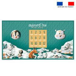 Coupon 135x74 cm pour couverture mensuelle jumeaux motif animaux polaires - Création Stillistic