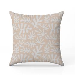 Tissu imperméable motif corail blanc