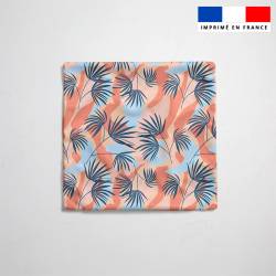 coupon - Coupon 145cm - Tissu imperméable motif palmes Santorin - Tissu imperméable 300gr/m² - 150 cm