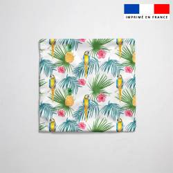 Tissu imperméable motif perroquet ananas et feuille tropicale