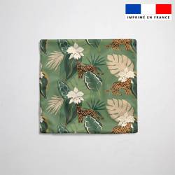 Tissu imperméable motif jungle abstrait et léopard