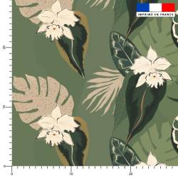 Tissu imperméable motif jungle abstrait