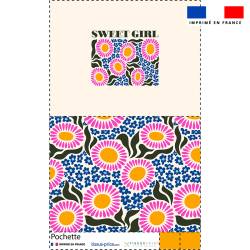 Kit pochette motif flowers sweet girl