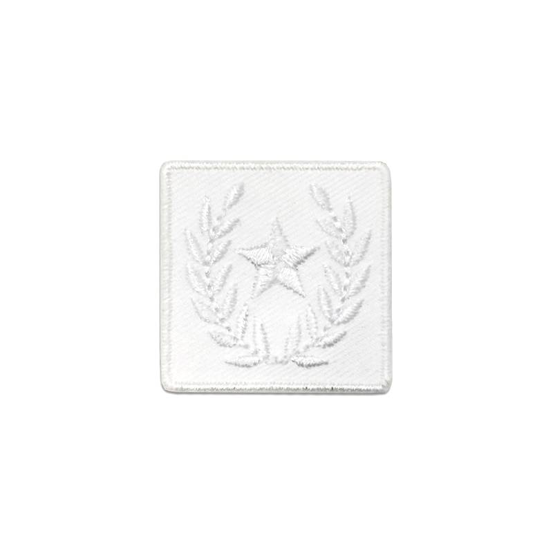 Ecusson badge thermocollant étoile et laurier blanc