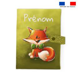 Patron protège carnet de santé personnalisé - Renard noeud papillon - Création Stillistic